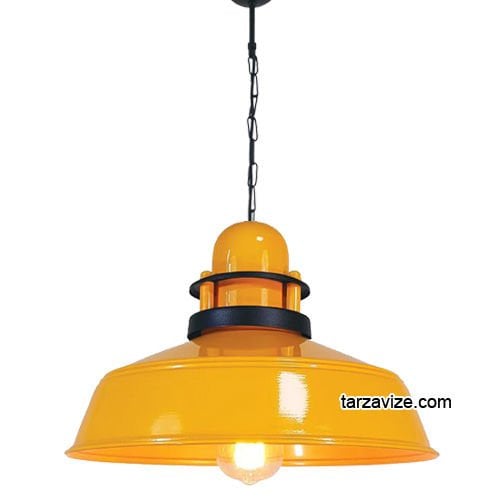 Tarzavize TRT48 Dekoratif Sarı Tekli Retro Modern Sarkıt Avize