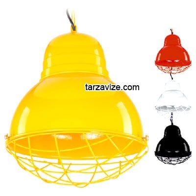 Dekoratif Siyah-Beyaz Tel Kafesli Tekli Retro Modern Tarz Avize