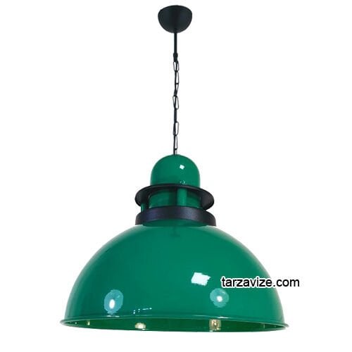 Tarzavize TRT49 Dekoratif Yeşil Tekli Retro Modern Sarkıt Avize