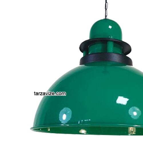 Tarzavize TRT49 Dekoratif Yeşil Tekli Retro Modern Sarkıt Avize