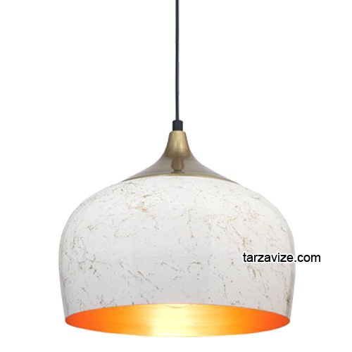 Tarzavize TRT50 Dekoratif Beyaz Tekli Retro Modern Sarkıt Avize