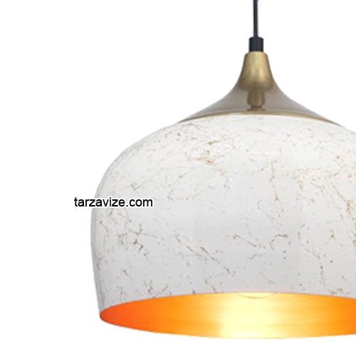 Tarzavize TRT50 Dekoratif Beyaz Tekli Retro Modern Sarkıt Avize