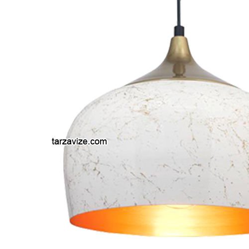 Tarzavize TRT50 Dekoratif Beyaz Tekli Retro Modern Sarkıt Avize