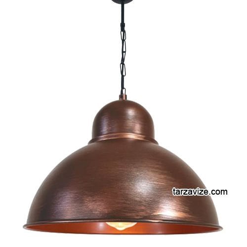 Tarzavize TRT51 Dekoratif Bakır Eskitme Tekli Retro Modern Sarkıt Avize