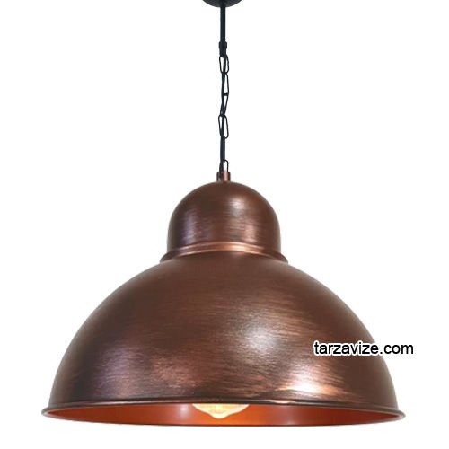 Tarzavize TRT51 Dekoratif Bakır Eskitme Tekli Retro Modern Sarkıt Avize