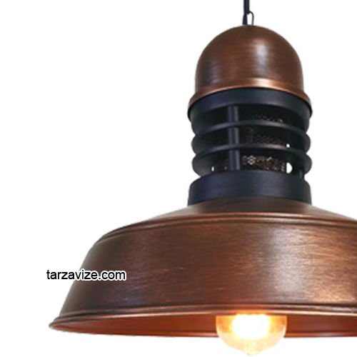 Tarzavize TRT52 Dekoratif Bakır Eskitme Tekli Retro Modern Sarkıt Avize