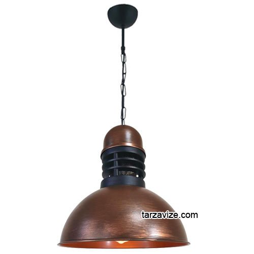 Tarzavize TRT54 Dekoratif Bakır Eskitme Tekli Retro Modern Sarkıt Avize