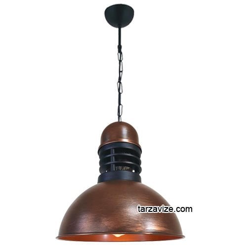 Tarzavize TRT54 Dekoratif Bakır Eskitme Tekli Retro Modern Sarkıt Avize