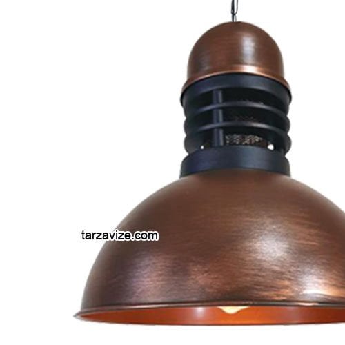 Tarzavize TRT54 Dekoratif Bakır Eskitme Tekli Retro Modern Sarkıt Avize