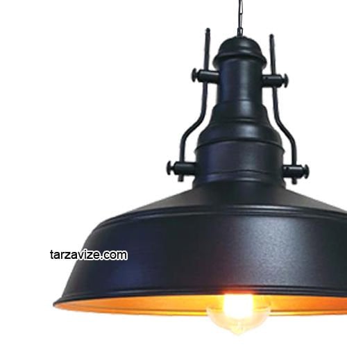 Tarzavize TRT55 Dekoratif Siyah Tekli Retro Modern Sarkıt Avize