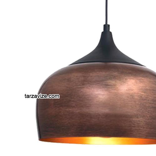 Tarzavize TRT58 Dekoratif Bakır Eskitme Tekli Retro Modern Sarkıt Avize