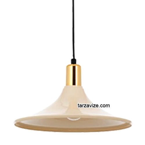 Tarzavize TRT59 Dekoratif Beyaz Tekli Retro Modern Sarkıt Avize