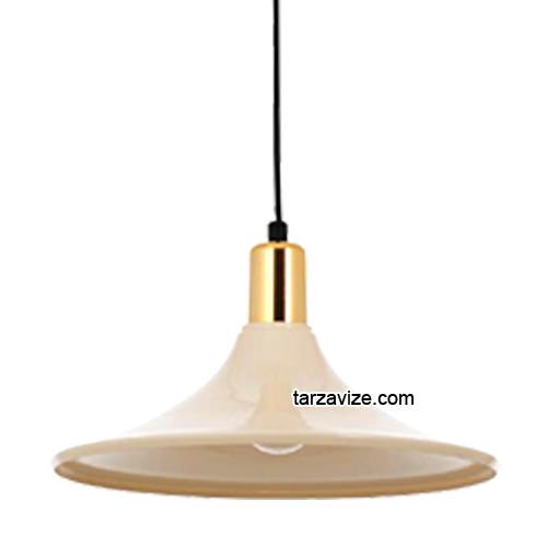 Tarzavize TRT59 Dekoratif Beyaz Tekli Retro Modern Sarkıt Avize