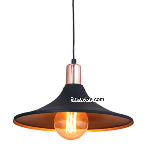 Tarzavize TRT60 Dekoratif Siyah Tekli Retro Modern Sarkıt Avize