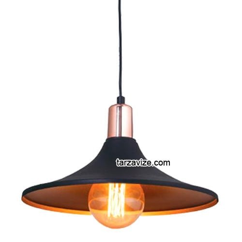 Tarzavize TRT60 Dekoratif Siyah Tekli Retro Modern Sarkıt Avize