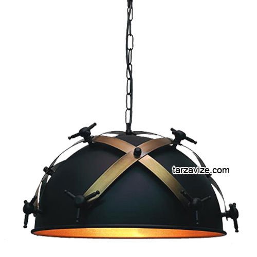 Tarzavize TRT61 Dekoratif Siyah Tekli Retro Modern Sarkıt Avize