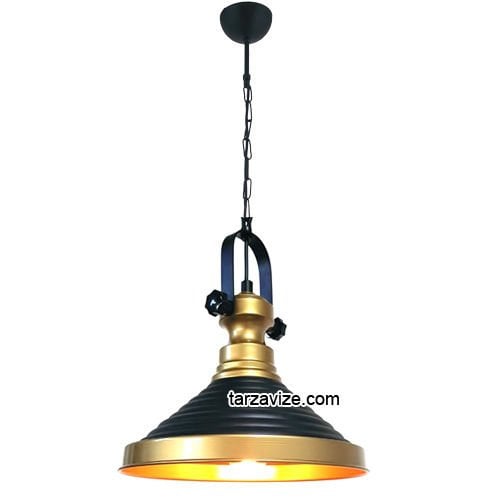 Tarzavize TRT62 Dekoratif Siyah Tekli Retro Modern Sarkıt Avize