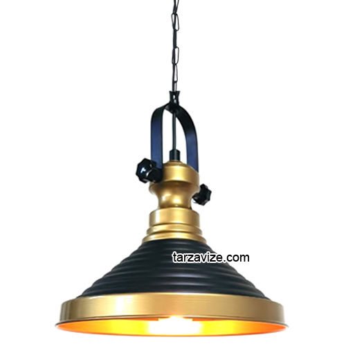 Tarzavize TRT62 Dekoratif Siyah Tekli Retro Modern Sarkıt Avize