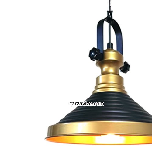 Tarzavize TRT62 Dekoratif Siyah Tekli Retro Modern Sarkıt Avize