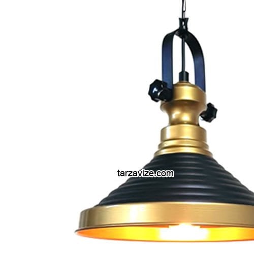 Tarzavize TRT62 Dekoratif Siyah Tekli Retro Modern Sarkıt Avize