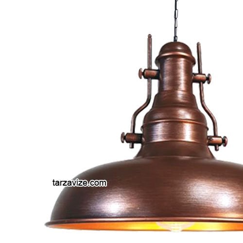 Tarzavize TRT66 Dekoratif Bakır Eskitme Tekli Retro Modern Sarkıt Avize