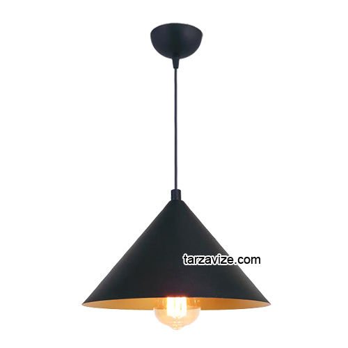 Tarzavize TRT68 Dekoratif Siyah Tekli Retro Modern Sarkıt Avize