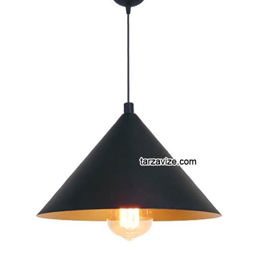 Tarzavize TRT68 Dekoratif Siyah Tekli Retro Modern Sarkıt Avize