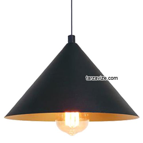 Tarzavize TRT68 Dekoratif Siyah Tekli Retro Modern Sarkıt Avize