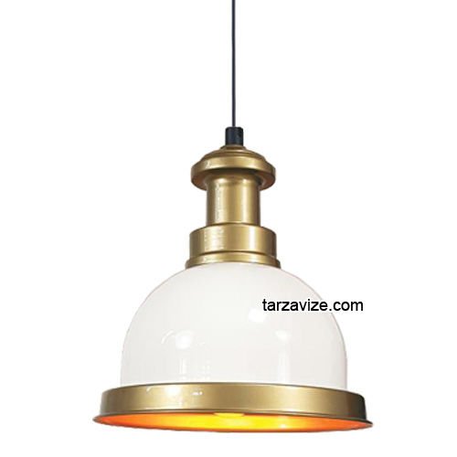 Tarzavize TRT69 Dekoratif Beyaz Tekli Retro Modern Sarkıt Avize