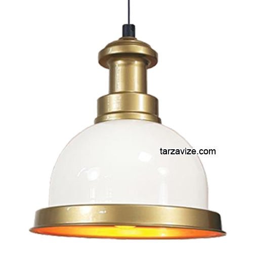 Tarzavize TRT69 Dekoratif Beyaz Tekli Retro Modern Sarkıt Avize