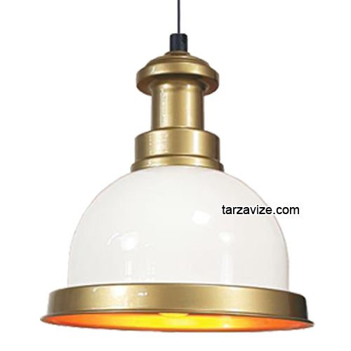 Tarzavize TRT69 Dekoratif Beyaz Tekli Retro Modern Sarkıt Avize