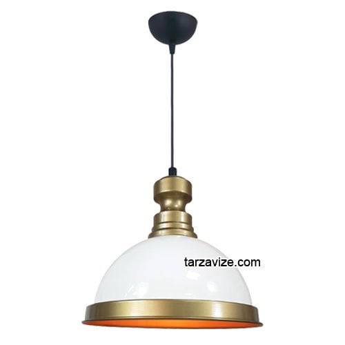 Tarzavize TRT70 Dekoratif Beyaz Tekli Retro Modern Sarkıt Avize