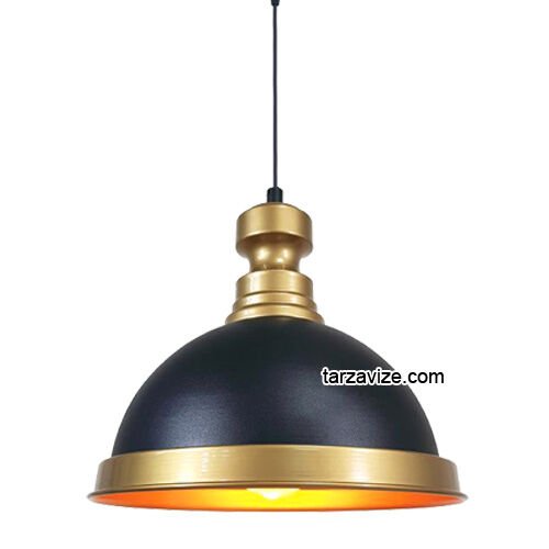 Tarzavize TRT72 Dekoratif Siyah Tekli Retro Modern Sarkıt Avize