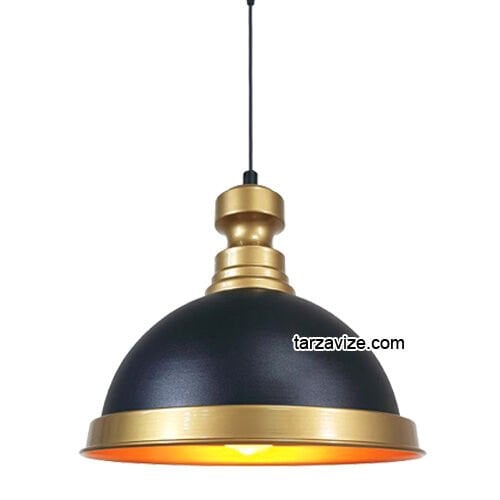 Tarzavize TRT72 Dekoratif Siyah Tekli Retro Modern Sarkıt Avize