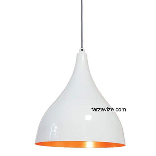 Tarzavize TRT74 Dekoratif Beyaz Tekli Retro Modern Sarkıt Avize
