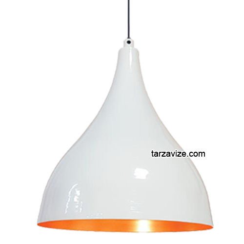 Tarzavize TRT74 Dekoratif Beyaz Tekli Retro Modern Sarkıt Avize