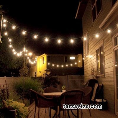 Marketcik Sıralı Bahçe Aydınlatma, Seyyar Bahçe Işıklandırma Kablosu 1 Metre Aralıklı