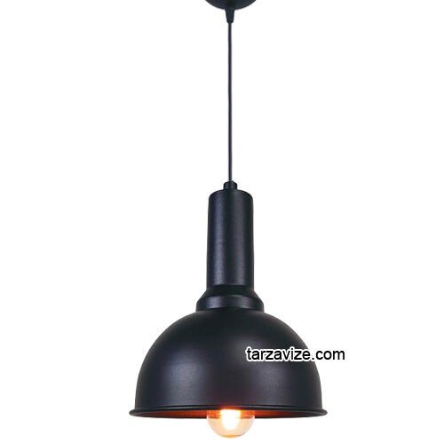 Tarzavize TRT77 Dekoratif Siyah Tekli Retro Modern Sarkıt Avize