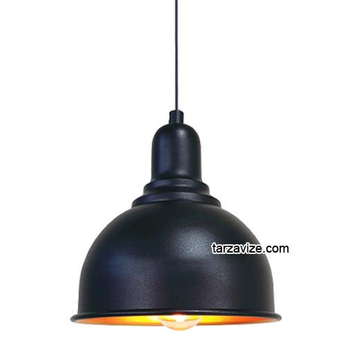 Tarzavize TRT78 Dekoratif Siyah Tekli Retro Modern Sarkıt Avize