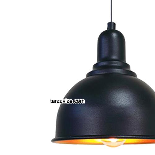 Tarzavize TRT78 Dekoratif Siyah Tekli Retro Modern Sarkıt Avize