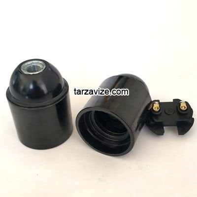 Marketcik E27 Siyah Plastik İtalyan Duy, Standart Avize Ampul Duyu