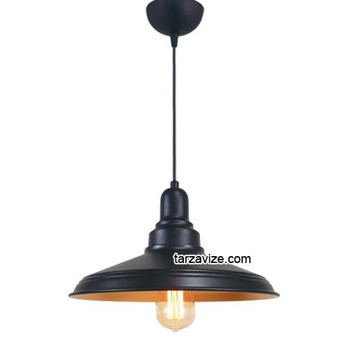 Tarzavize TRT80 Dekoratif Siyah Tekli Retro Modern Sarkıt Avize