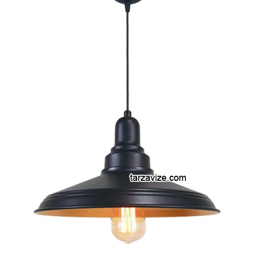 Tarzavize TRT80 Dekoratif Siyah Tekli Retro Modern Sarkıt Avize