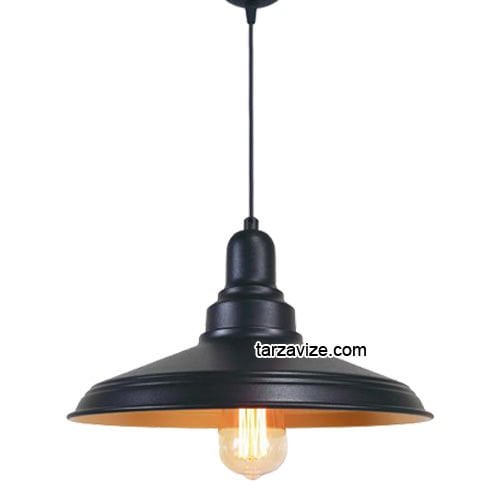 Tarzavize TRT80 Dekoratif Siyah Tekli Retro Modern Sarkıt Avize