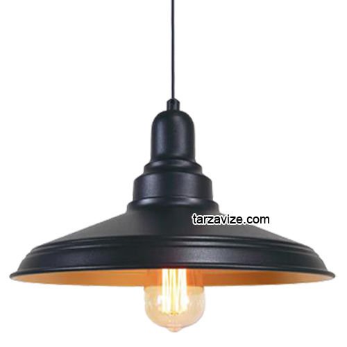 Tarzavize TRT80 Dekoratif Siyah Tekli Retro Modern Sarkıt Avize