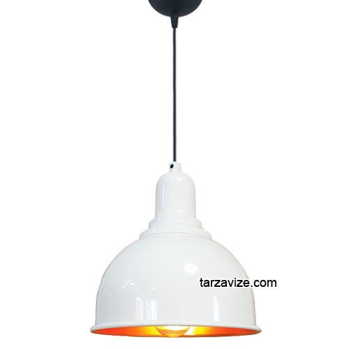 Tarzavize TRT81 Dekoratif Beyaz Tekli Retro Modern Sarkıt Avize