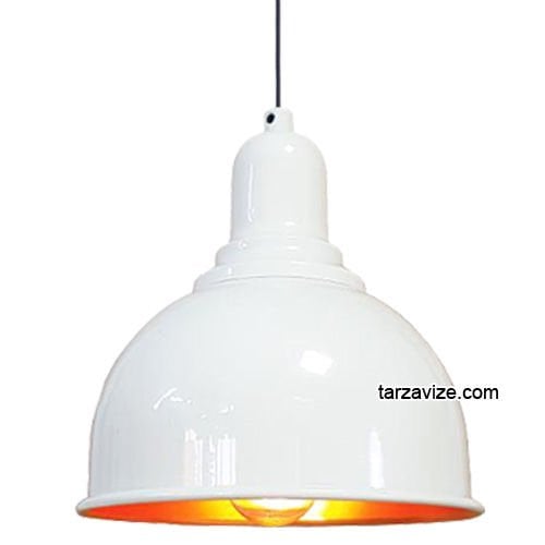 Tarzavize TRT81 Dekoratif Beyaz Tekli Retro Modern Sarkıt Avize