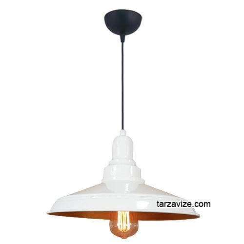 Tarzavize TRT82 Dekoratif Beyaz Tekli Retro Modern Sarkıt Avize