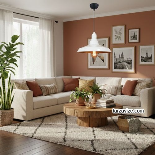 Tarzavize TRT82 Dekoratif Beyaz Tekli Retro Modern Sarkıt Avize