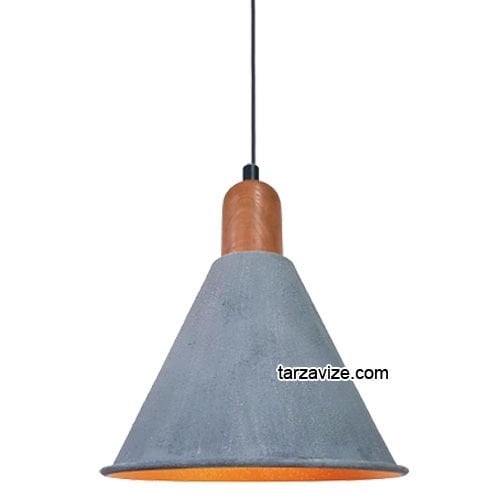 Tarzavize TRT83 Dekoratif Beton Rengi Tekli Retro Modern Avize